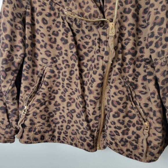 Kensie Leopard Print Moto Jacket - Picture 4 of 5
